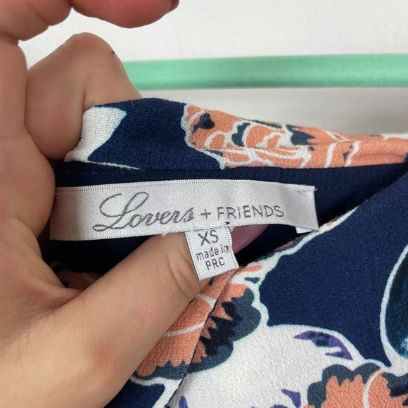 Lovers + Friends Woman's Sz XS Blue Vineyard Floral Off the Shoulder Dress - Picture 7 of 12